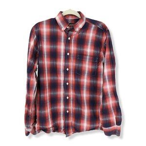 Pintlar Button Up Shirt Plaid Western Long Sleeve Cotton Men's Size Medium M